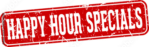happy hour specials rectangular sign. happy hour specials stamp