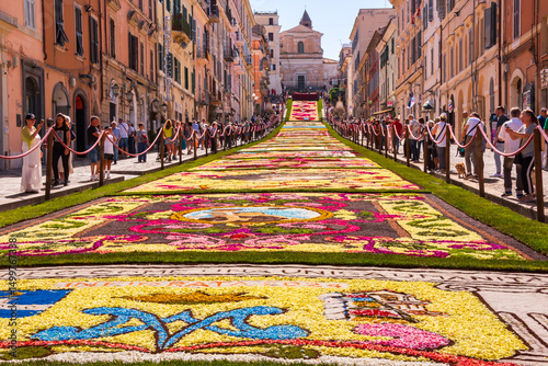 Infiorata - flower petals carpet, images made with flowers