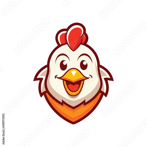 Flat and Minimal Fried chicken logo vector illustration isolated on white background