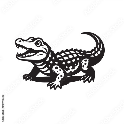vector illustration of a cartoon crocodile
