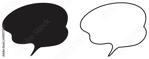 Speech Bubbles Set Minimalist Comic Style.