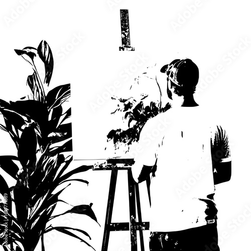 silhouette of artist