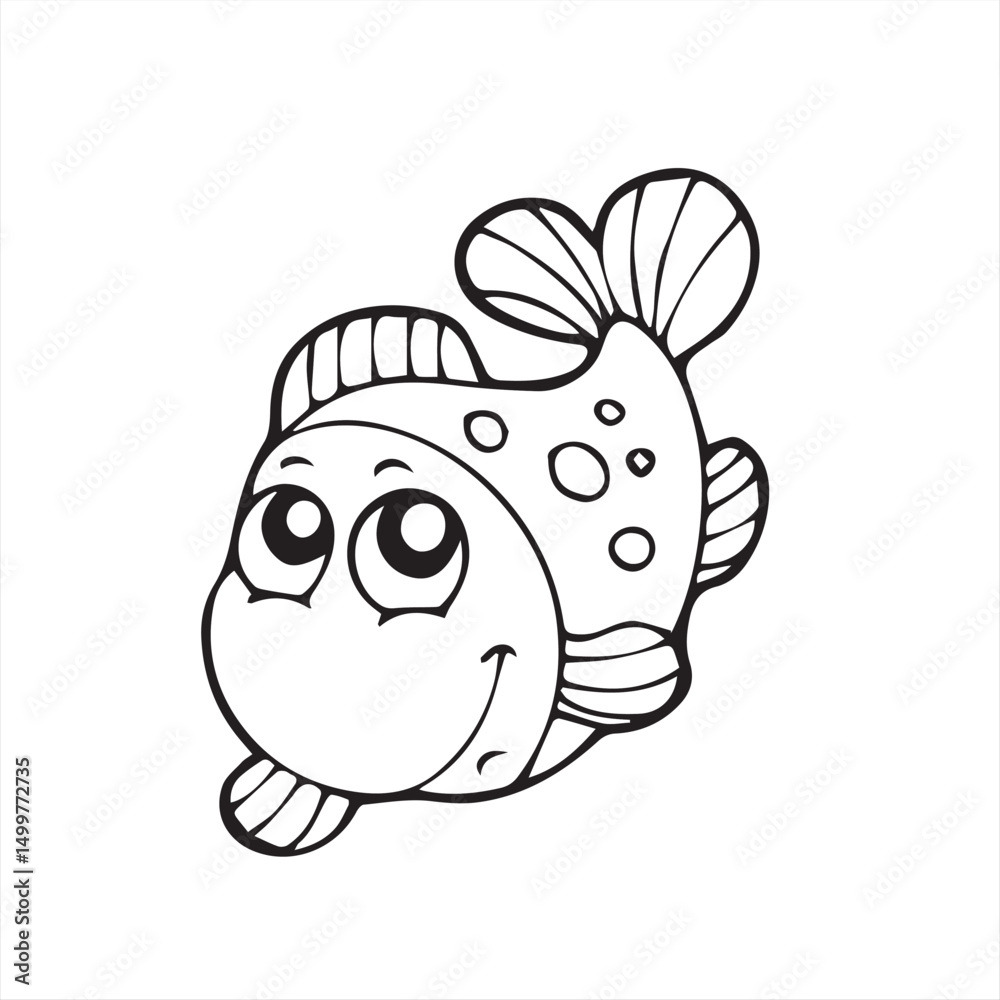 Obraz premium cartoon fish vector illustration