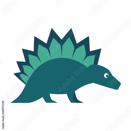 Flat and Minimal head of a stegosaurus logo vector illustration isolated on white background