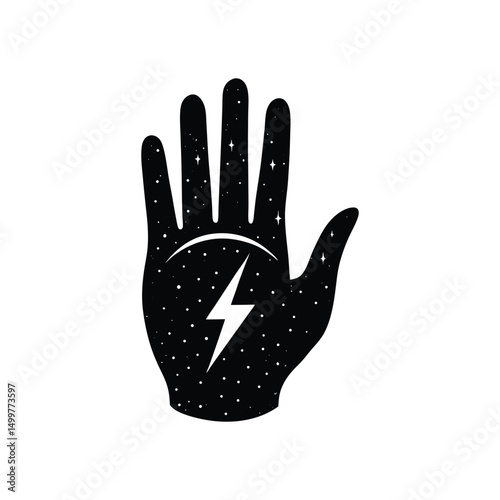Flat and Minimal hand with booster logo vector illustration isolated on white background