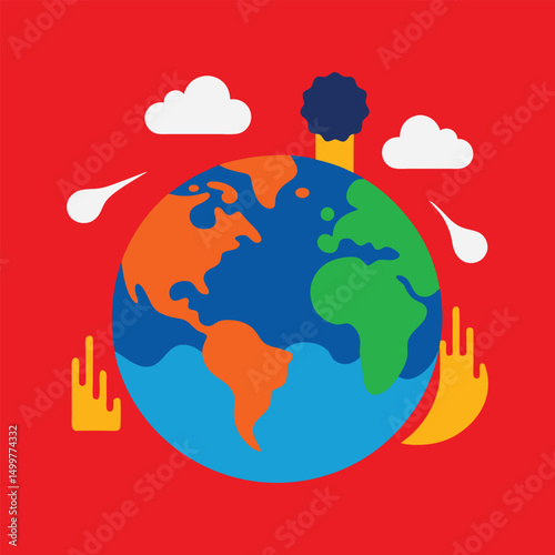 silhouette of  global warming