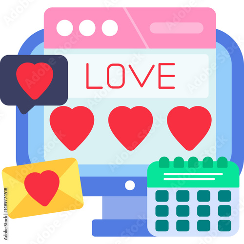 Online Dating Website Romance Icon