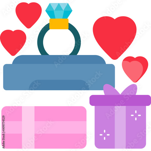 Engagement Diamond Ring Love Gift Icon