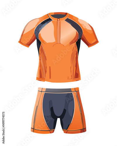 orange brown cycling jersey and shorts