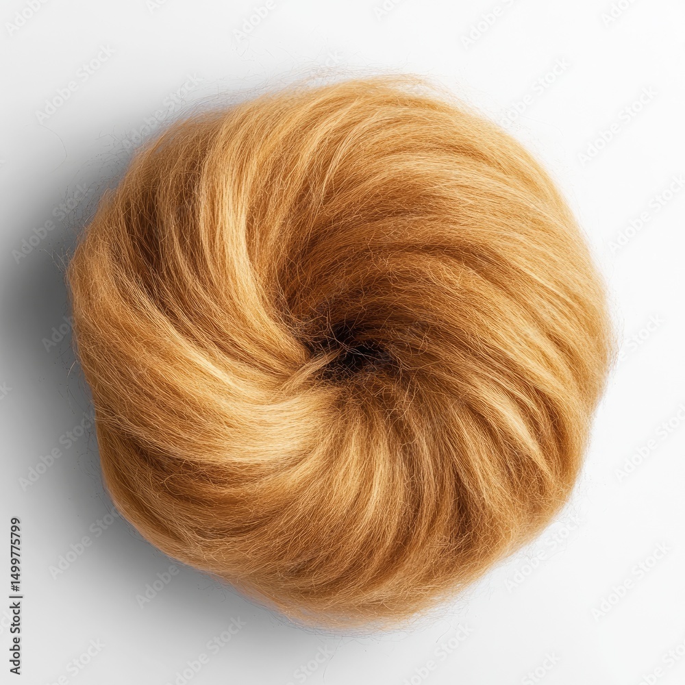Fototapeta premium Light brown hair bun, top view