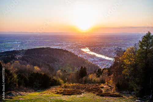 Heidelberg w Niemczech, Panorama ze szczytu Königstuhl.