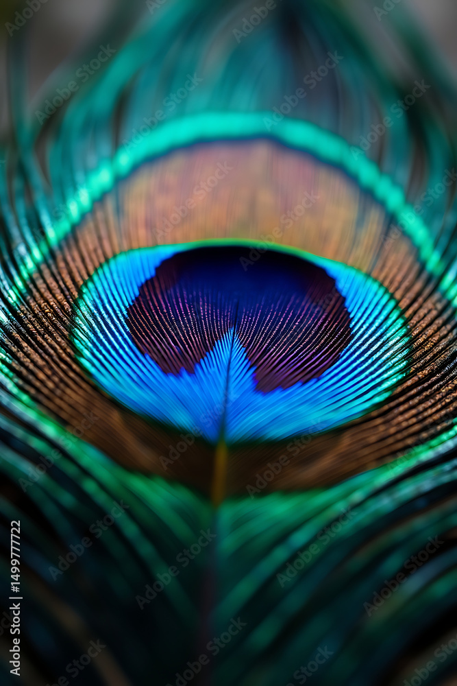 Obraz premium peacock feather close up