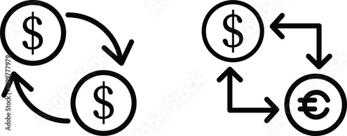 Dollar Currency Exchange and Money Transfer Icon

