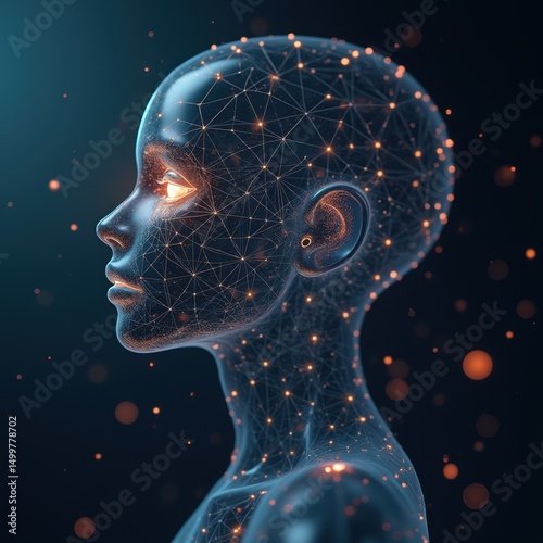 Abstract neural network visualization with glowing interconnected nodes

