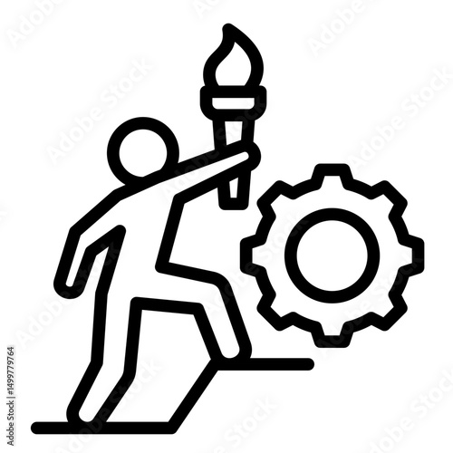 Leadership Torch  Icon Element For Design	