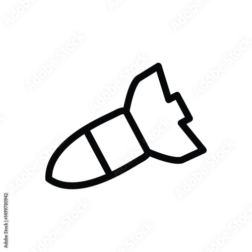 Simple bomb icon, vector illustration, black and white