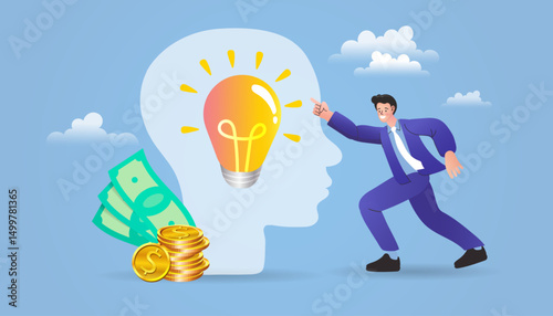 business man thinking, ideas financial.
