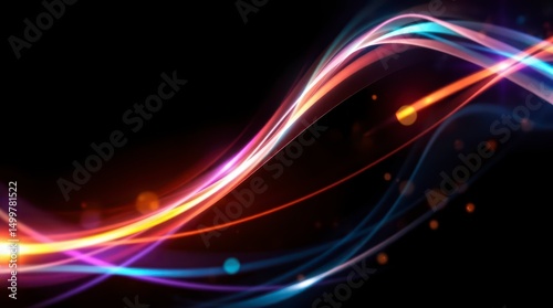 Abstract Light Trails on Black