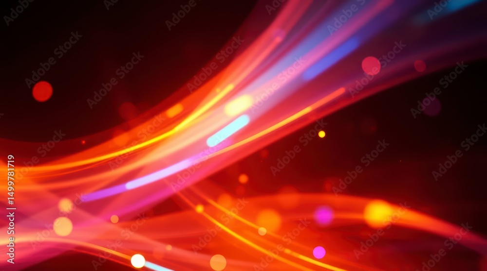 Fototapeta premium Abstract Glowing Lines and Bokeh