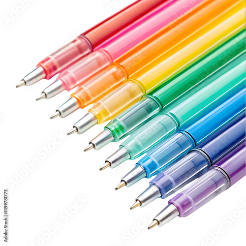 colored pens on white