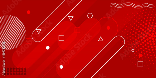 Modern abstract red geometric background. Vector illustration