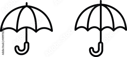 Protective Umbrella Icon for Rain and Sun Safety