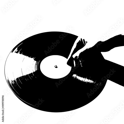 old vinyl record with cd