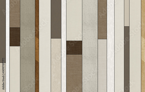 Fototapeta Naklejka Na Ścianę i Meble -  Modern wall decor wallpaper. 3d abstract, black lines and marble, and wooden and brown shapes.
