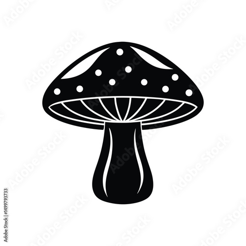 Flat and Minimal Mushroom logo vector illustration isolated on white background