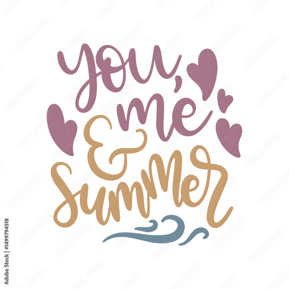 Fototapeta premium Romantic Summer Vibes: You, Me, & Summer Design