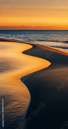 Sunset Beach Sand Curves.