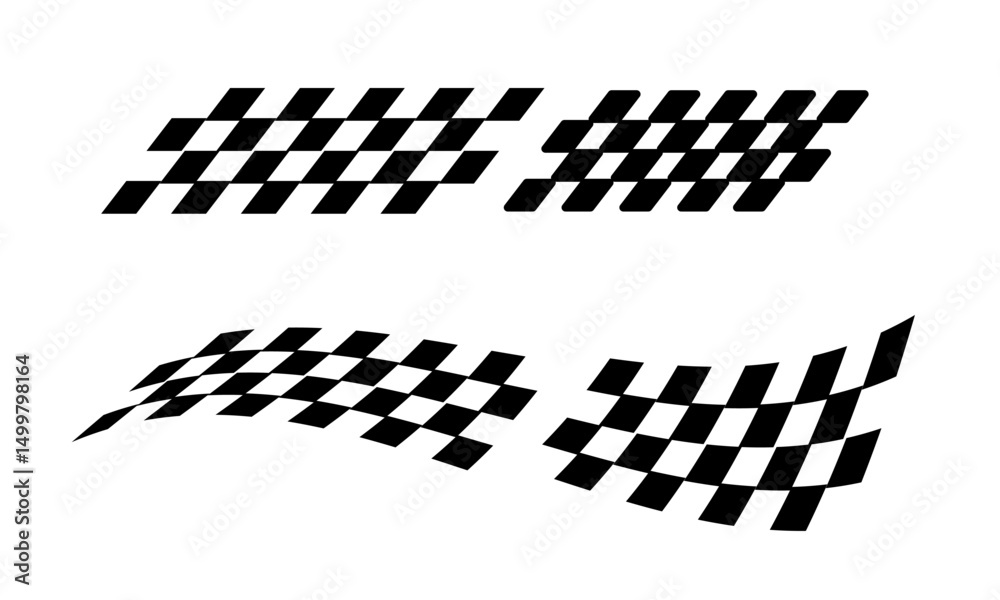 Naklejka premium Racing flag vector icon on white background. Checkered flag. start and finish crossed flag. Racing flag. 