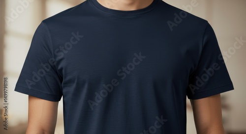 Navy Blue T-Shirt Mockup  Perfect for Apparel Designs and Branding