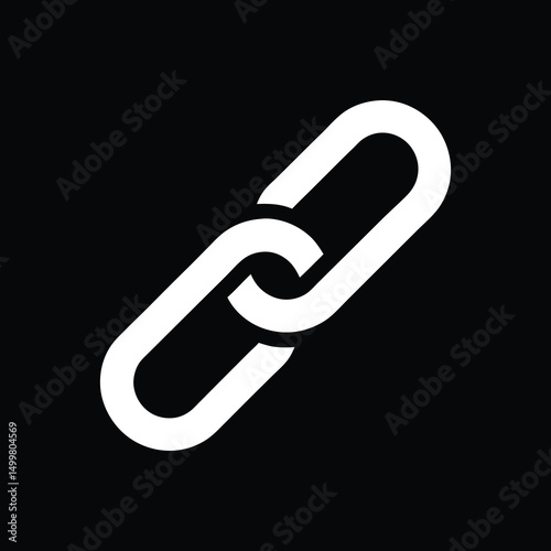 Chain Link Simple Black and White Icon