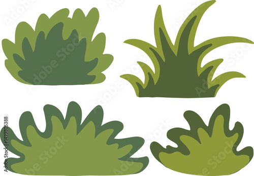 Cartoon bush plant vector illustration