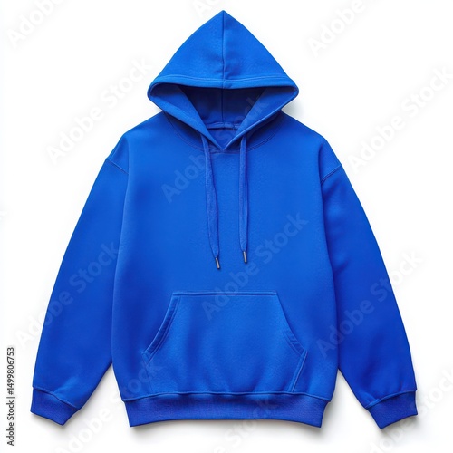 Blue hoodie apparel mockup design on white background