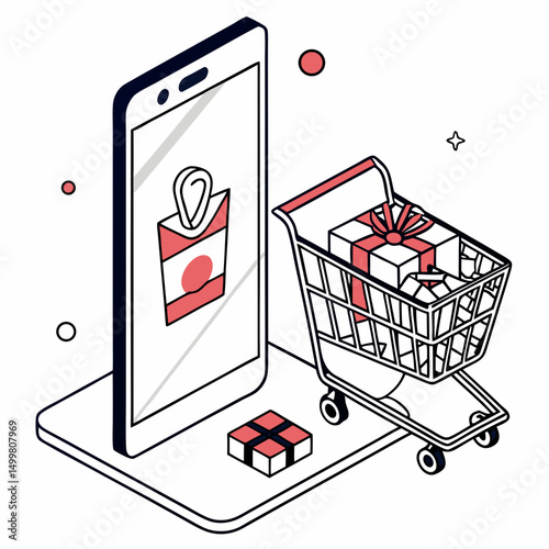 Online shopping cart gift delivery smartphone app