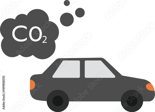 car emitting carbon dioxide CO2