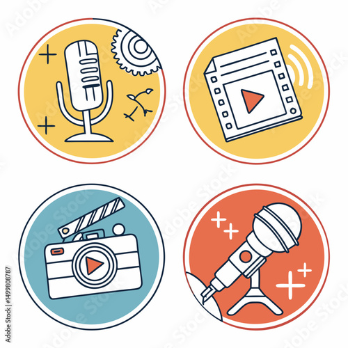 Content creation icons media production tools