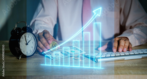 businessman with a graph