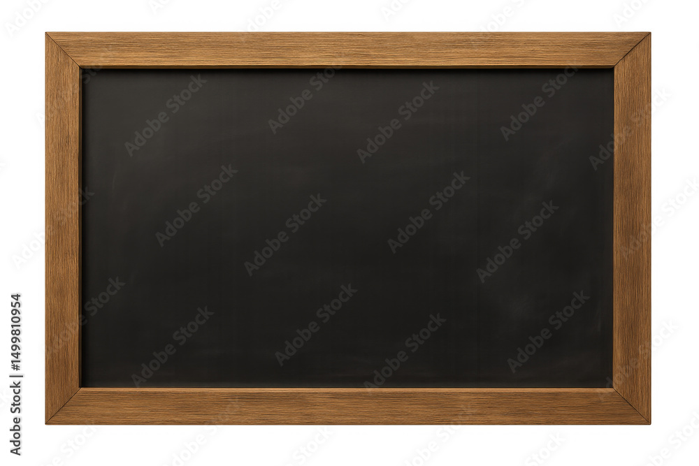 Empty blackboard with wooden frame on transparent background for educational purposes Empty blackboard with wooden frame on transparent background for educational purposes
