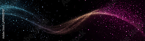 Wallpaper Mural Mesmerizing swirl of colorful particles dances across dark background, creating captivating visual effect. vibrant hues of blue, pink, and gold blend ly, evoking sense of movement Torontodigital.ca