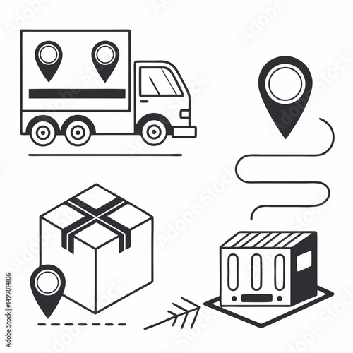 Delivery truck route package tracking system