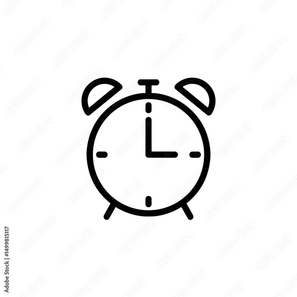 Alarm clock icon representing time management and reminders in a minimalist design Alarm clock icon representing time management and reminders in a minimalist design