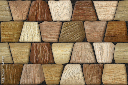 Fototapeta Naklejka Na Ścianę i Meble -  Home decorative 3d elevation wall tiles design, Seamless Ceramic Tiles Designs, Seamless Ceramic Wall tiles design Natural Stone Bricks wallpaper design Home decorative 3d elevation Background.