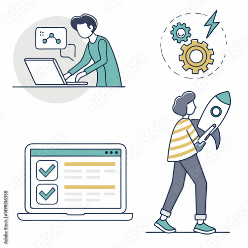 Business startup success teamwork collaboration goals