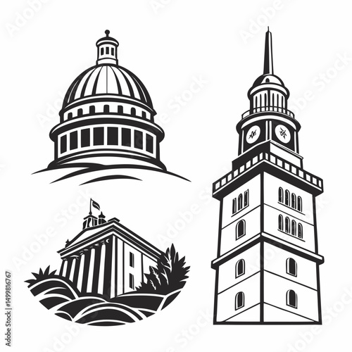 Iconic buildings dome tower classical architecture