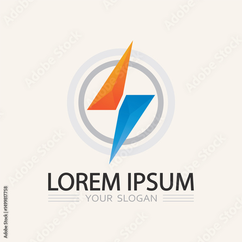 Lightning Flash Logo Vector with Electro Spark and Energy Surge for Bold Tech Company Logo