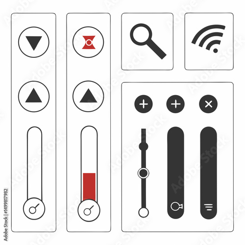 Professional ui design elements set isolated on white