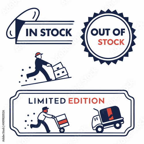In stock out of stock limited edition delivery icons